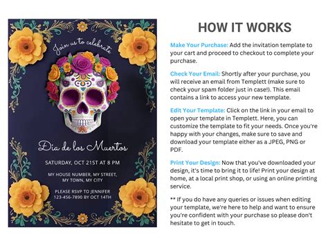 Dia De Los Muertos Invitation Template Designs Ideas