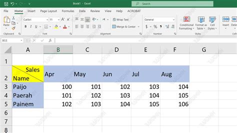 Diagonal Border in Excel