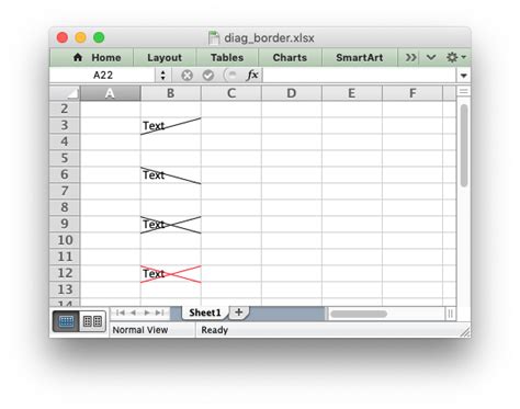 Diagonal Border in Excel Example