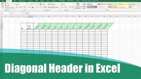 Diagonal Chart in Excel Design