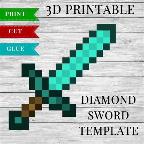 Diamond Sword Template in Minecraft