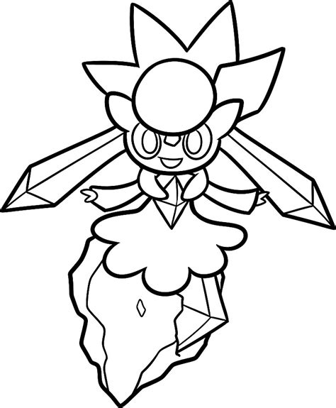 Diancie coloring page