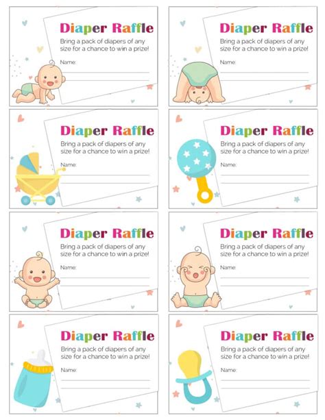 Free Printable Diaper and Wipe Raffle Tickets Template