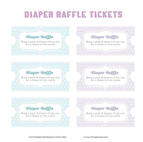 Diaper and Wipe Raffle Tickets Template 6