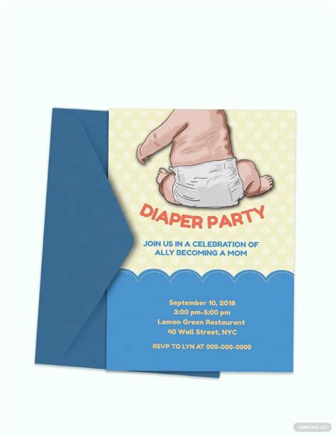 Diaper Party Invitation Template 1