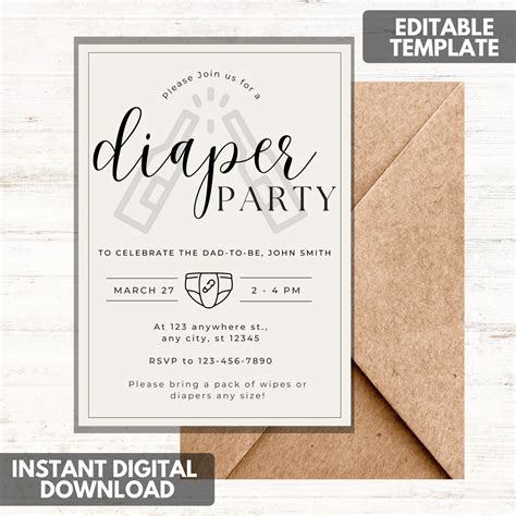 Diaper Party Invitation Template 10