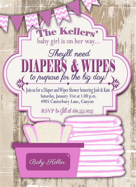 Diaper Party Invitation Template Customization