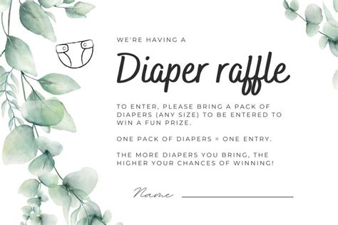 Diaper Raffle Game