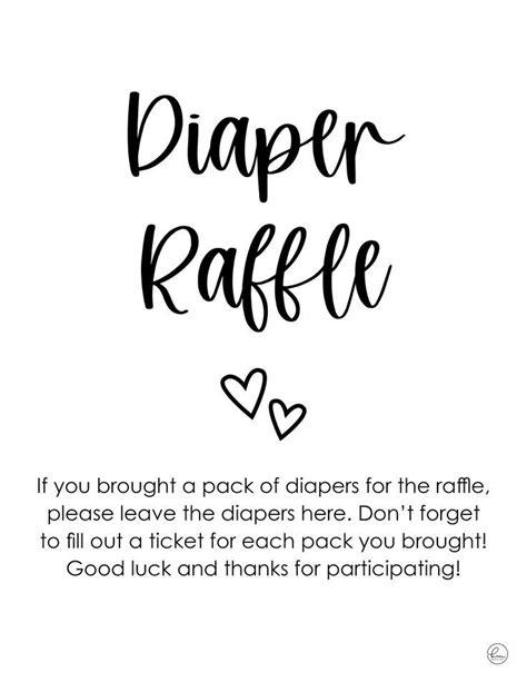 Diaper Raffle Sign Printable