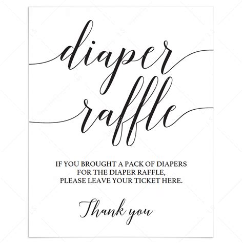 Diaper Raffle Sign Templates