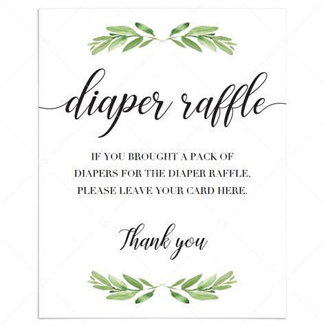 Diaper Raffle Signs