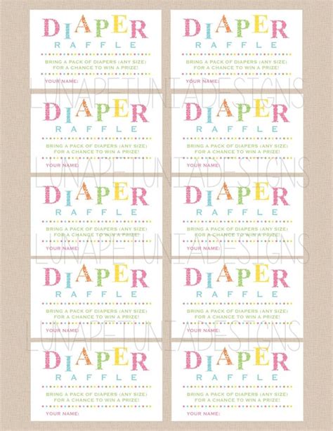 Diaper Raffle Template Free