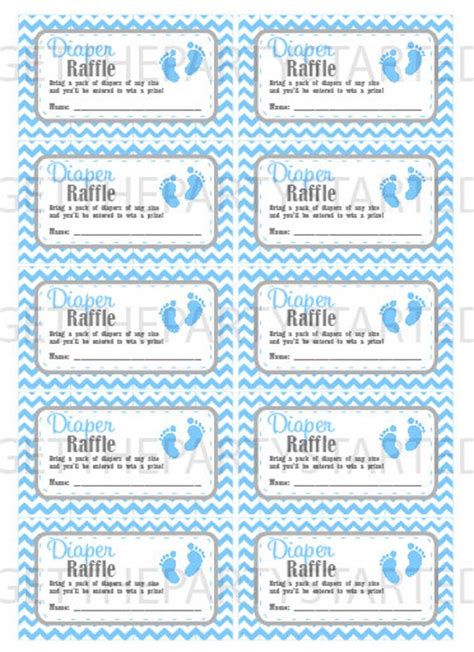 Diaper Raffle Ticket with Baby Feet