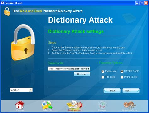 Dictionary Attack Password Recovery