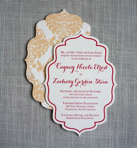 Die-cut anniversary invitations