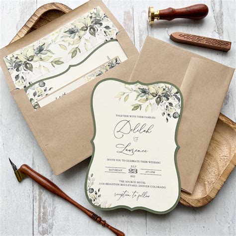 Die-cut wedding invitations