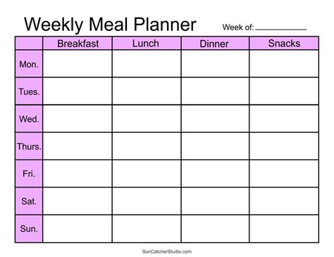 Diet Meal Plan Template