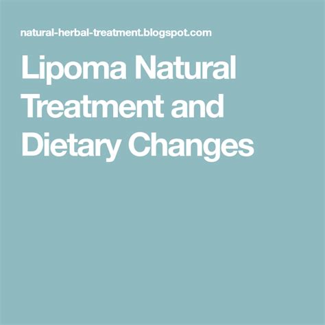 Description of Dietary Changes for Lipoma Reduction