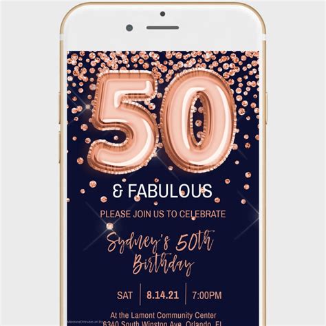 Digital 50th Birthday Invitation Templates for a Modern Celebration