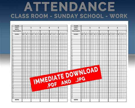 Digital attendance sheet