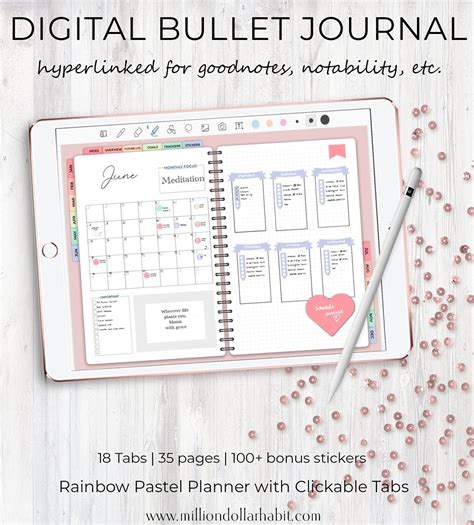 Digital Bullet Journal Template for Goodnotes