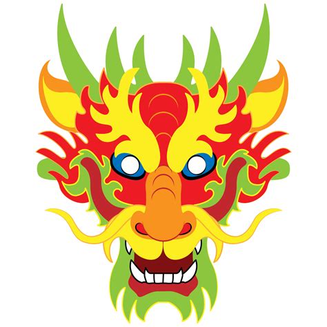 Digital Chinese Dragon Head Template