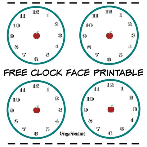 A digital clock face printable for kids