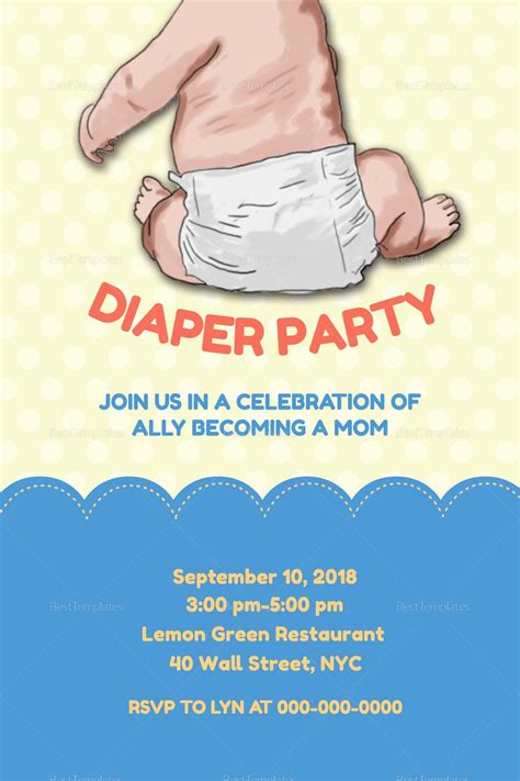 Digital Diaper Party Invitations