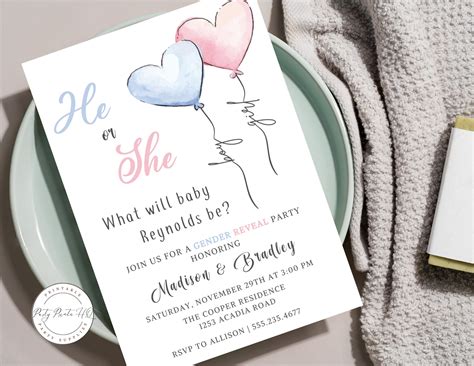 Digital Gender Reveal Invitation