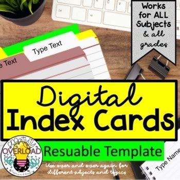 Digital Index Card Template