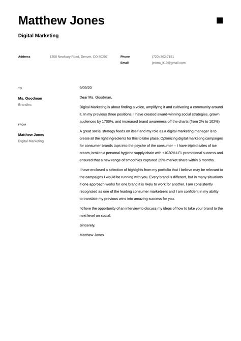 Digital Marketing Cover Letter Sample Doc