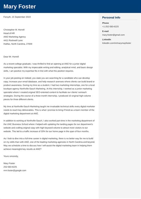 Digital Marketing Cover Letter Template Word Download