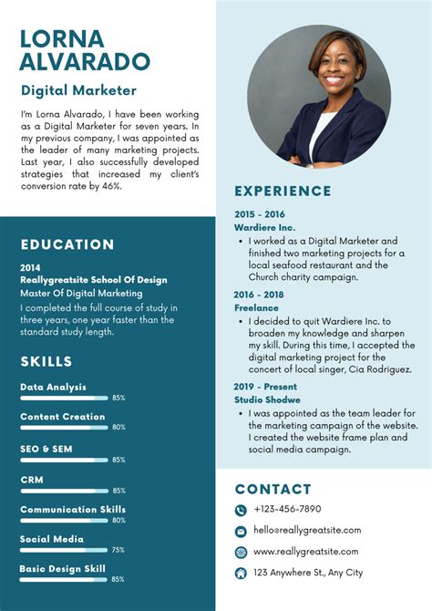 Digital Marketing Resume Template