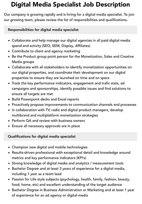 Digital Media Specialist Career Options