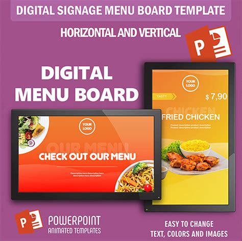 Digital menu boards created with PowerPoint