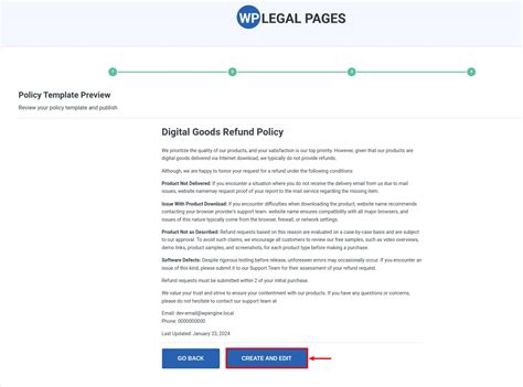 Digital Products Refund Policy Template