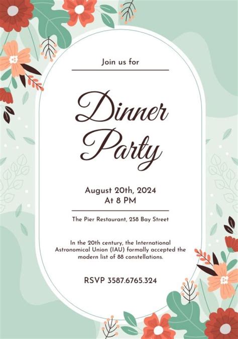 Dinner party invitation design