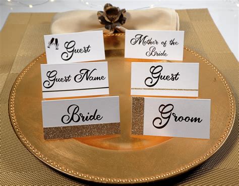 Dinner party place card templates with a sophisticated design