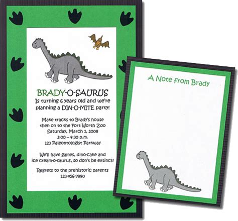 Dino Footprint Border Birthday Invitation Template