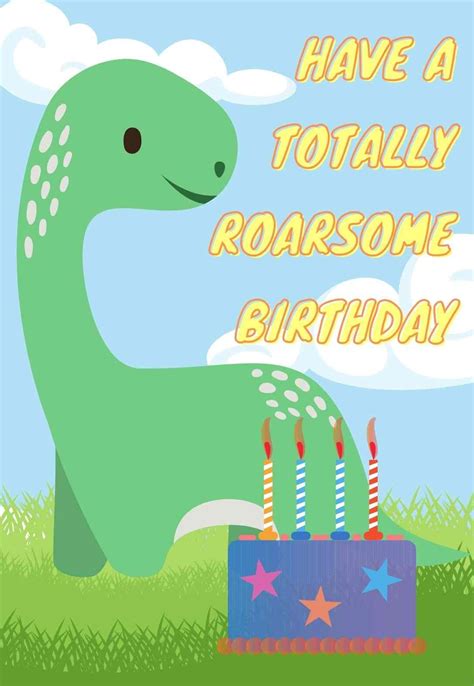 Dinosaur Birthday Card Printable Free Templates For Kids