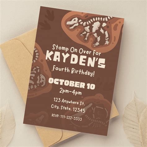 Dinosaur Birthday Invitations Templates