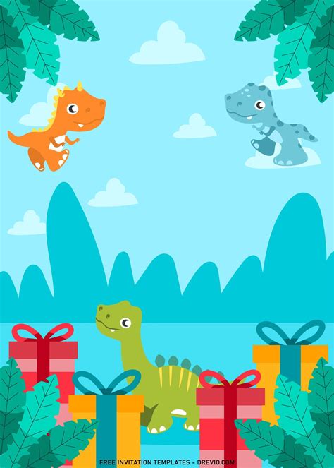 Dinosaur Birthday Party Invitation Template