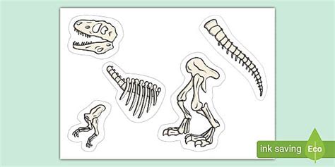 Dinosaur Bones Cut Out Printable Activity