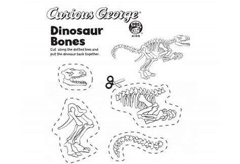 Dinosaur Bones Cut Out Printable Worksheets