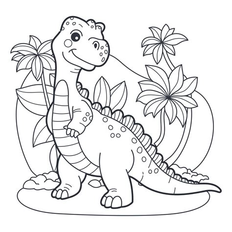 Dinosaur coloring page template