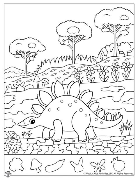 Dinosaur Hidden Pictures Printable