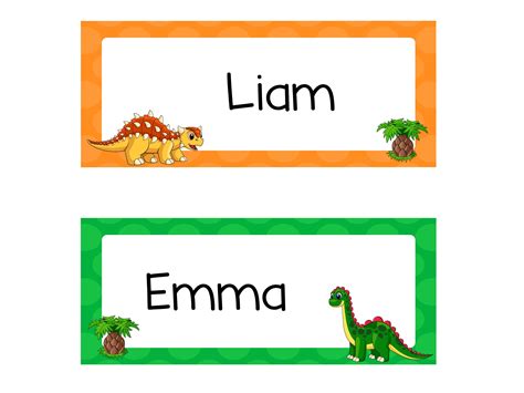 Dinosaur Name Tags Crafts