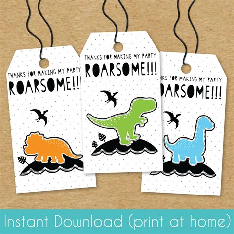 Dinosaur Name Tags Parties