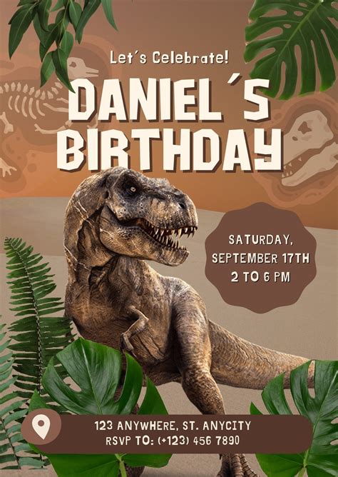 T-Rex Invitation Template