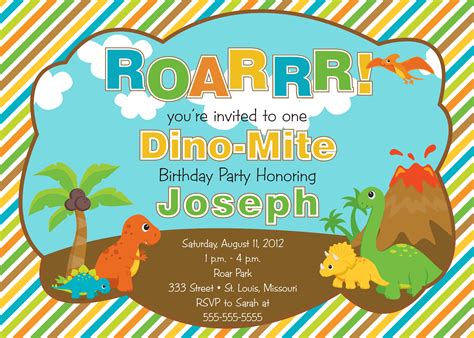 Dinosaur Party Invitation Template